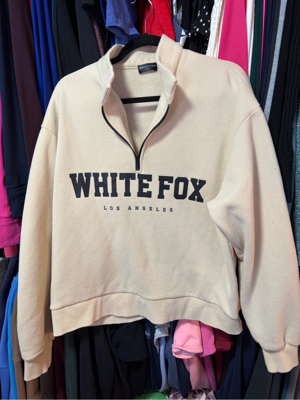 White Fox Boutique Cream Half-Zip Sweater